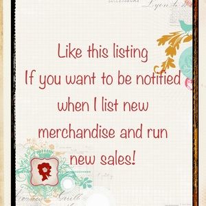 Just "like" this listing & I'll share new Sales